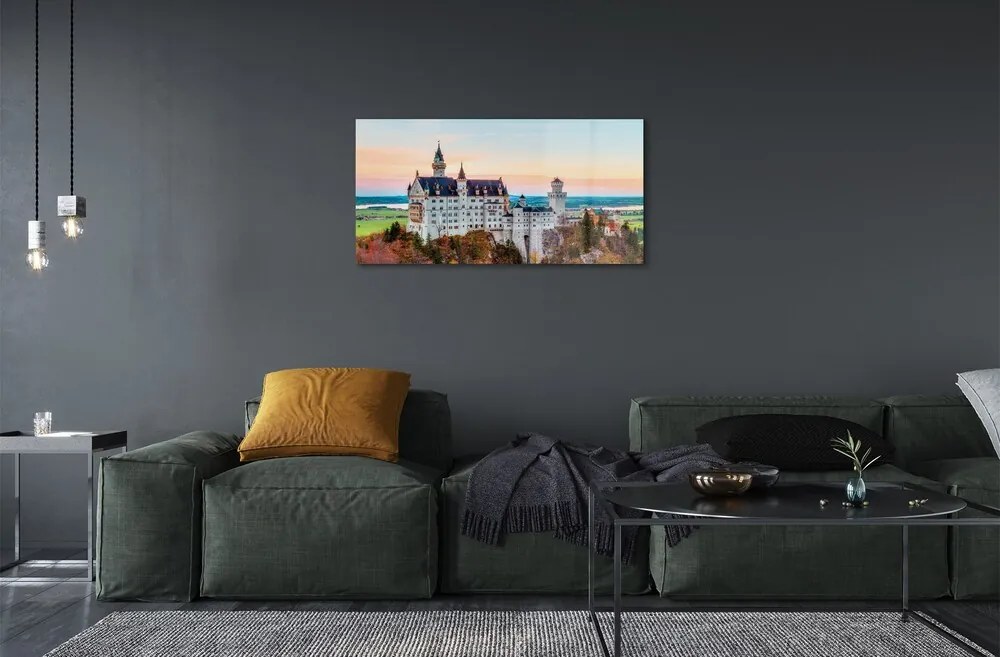 Sklenený obraz Nemecko Castle jeseň Munich 100x50 cm