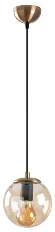 Závesné svietidlo v zlatej farbe so skleneným tienidlom ø 15 cm Efe – Opviq lights