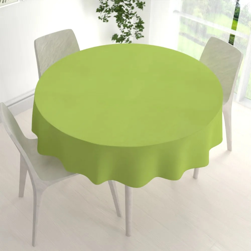 Biante Teflónový okrúhly obrus TF-003 Hráškovo zelený Ø 90 cm