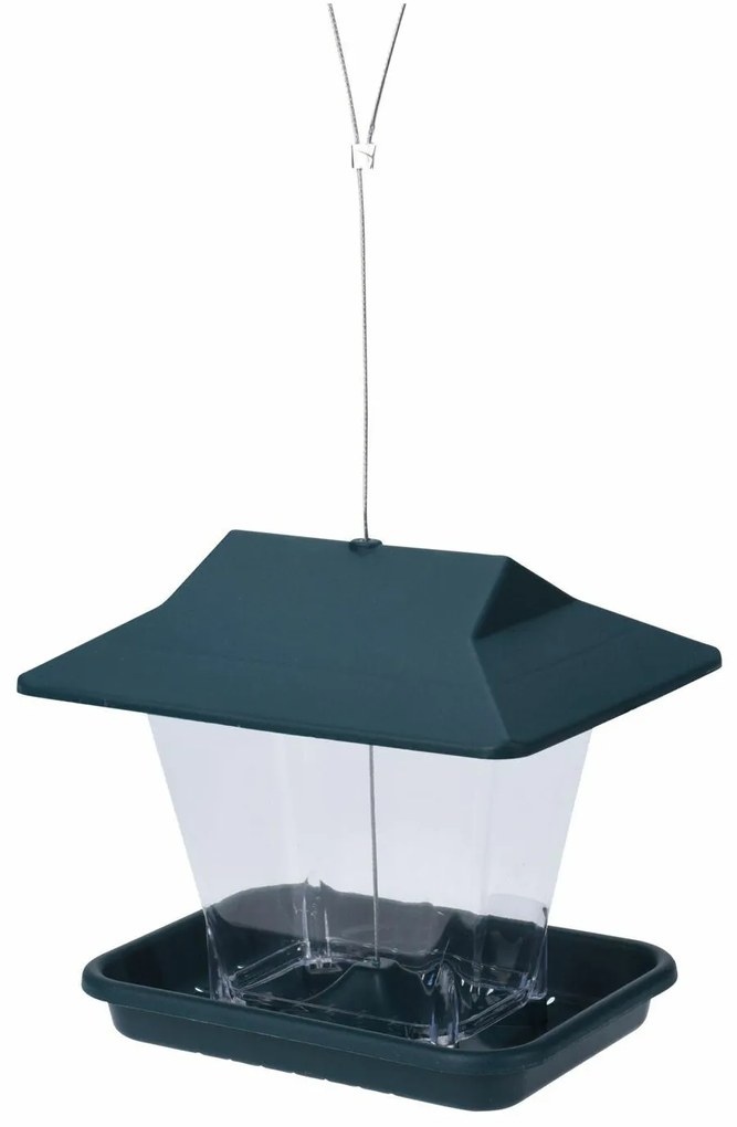 Závesné kŕmidlo pre vtáky Harry, 18x20x14 cm, plast, zelená