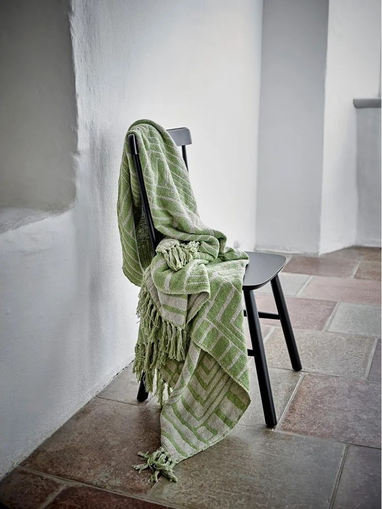 Zelená deka s prímesou bavlny 130x155 cm Velva – Bloomingville