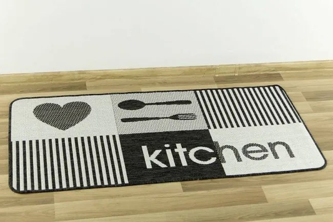 Protišmykový kuchynský koberec/ behúň Flex 19053/08 sivý