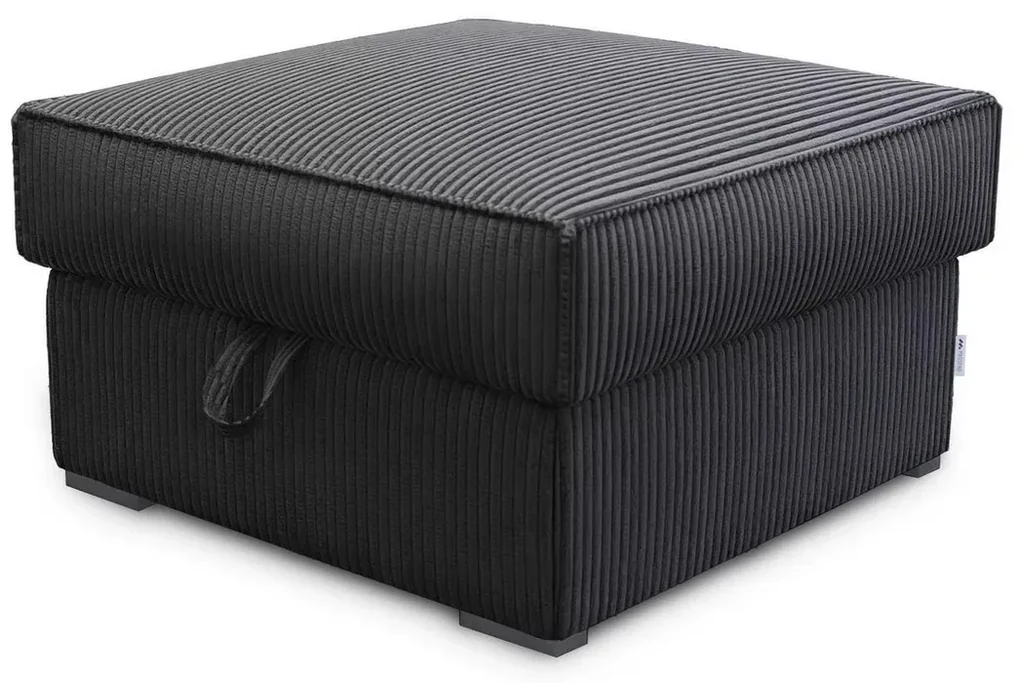 Čierny taburet SMART COSARO s úložným priestorom 65x65 cm