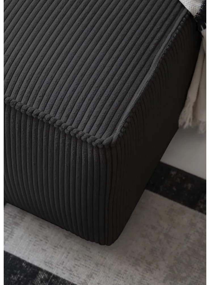 Antracitovosivá menčestrová rozkladacia rohová pohovka (pravý roh) Brave Dave – Miuform