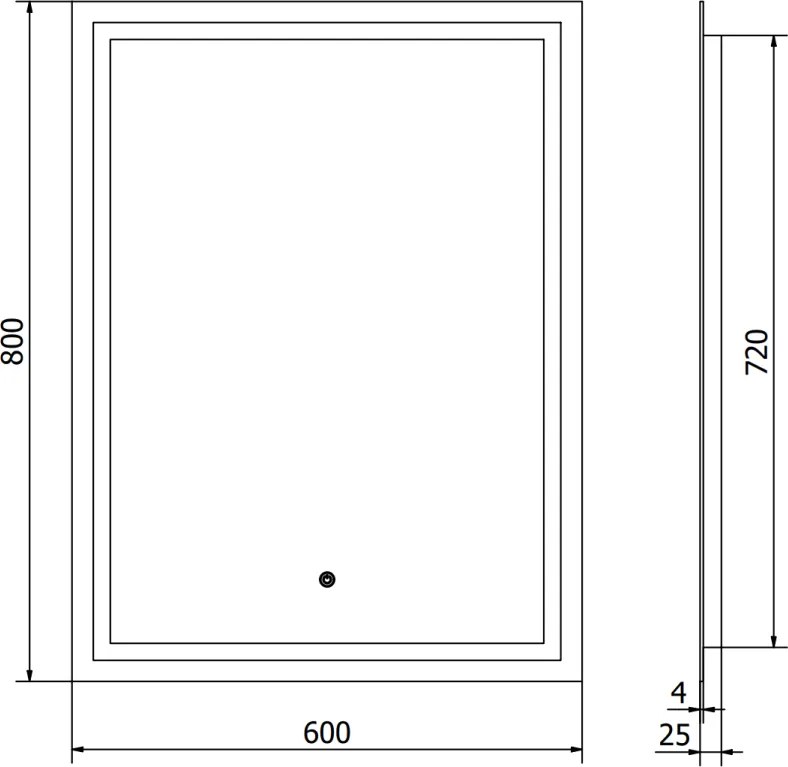 Mexen Miko, LED kúpeľňové zrkadlo s podsvietením 60 x 80 cm, 6000K, ochrana proti zahmlievaniu, 9819-060-080-611-00