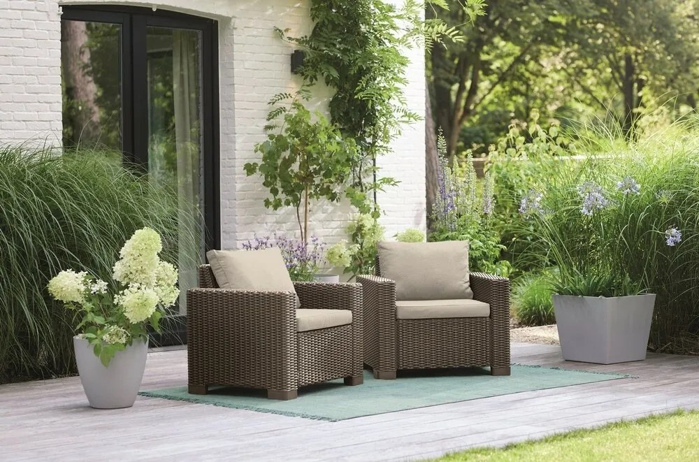 Keter set záhradných kresiel California 83 x 68 x 72 cm, 2 ks, cappuccino