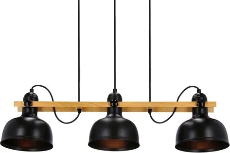 Luster na lanku RENO 3xE27/40W/230V čierna/hnedá