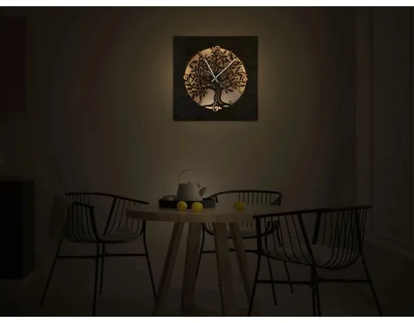 Li-Go 5652/DUB2 - Stmievateľné LED hodiny LED/10W/5V 20000 mAh 42x42 cm dub+ DO