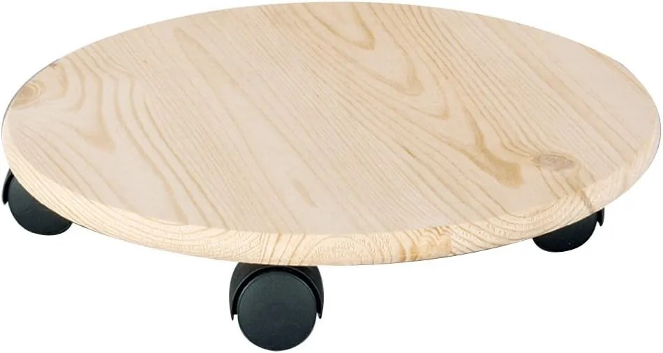Zeller Present Drevený podstavec pod kvetináče, okrúhly, s kolieskami