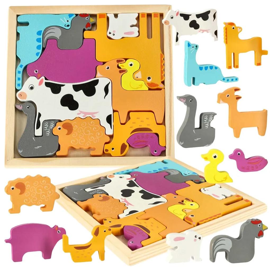 IKO Vzdelávacie drevené puzzle – zvieratká