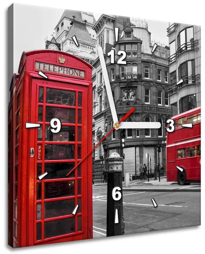 Gario Obraz s hodinami Telefónna búdka v Londýne UK Rozmery: 100 x 40 cm