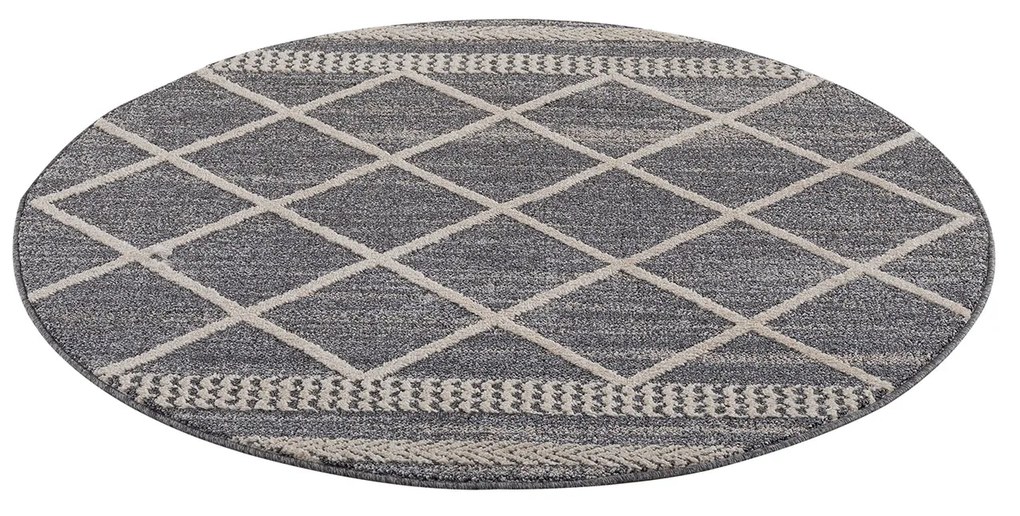 Dekorstudio Moderný okrúhly koberec ART 2645 sivý Priemer koberca: 160cm