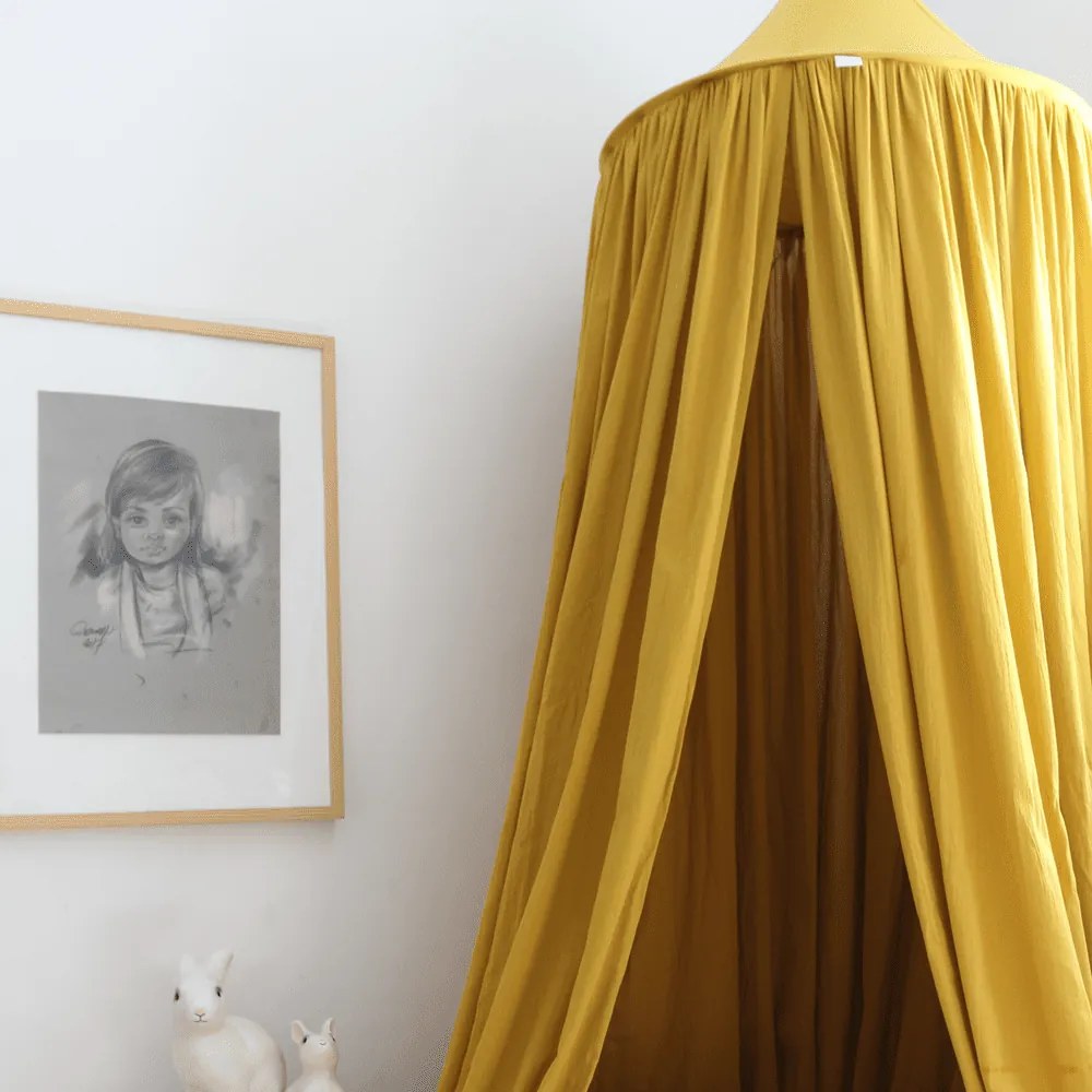 Baldachýn bavlnený horčicový maxi