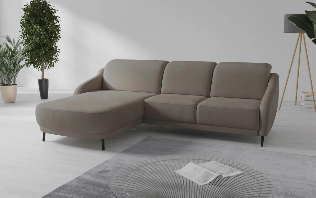 XXXLutz ROHOVÁ SEDAČKA, textil, farba lieskového orecha Sit & More - Sedačky - 000144024116