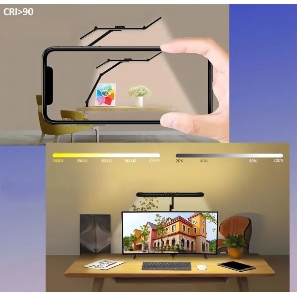 LED Stmievateľná dotyková stolná lampa LED/24W/230V 3000-6500K CRI 92 čierna