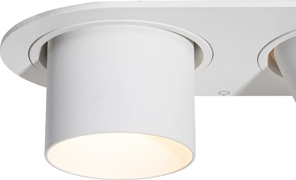 Sada 6 bielych 2-svetelných zapustených bodových svietidiel GU10 50 mm - Installa