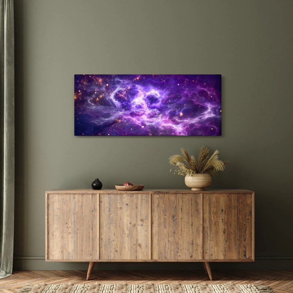Obraz - Fialový vesmír (120x50 cm)