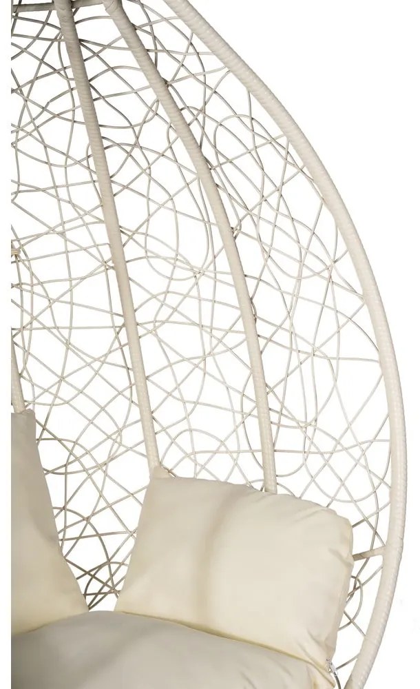 Krémovobiele závesné kreslo z umelého ratanu Bonami Selection Noela