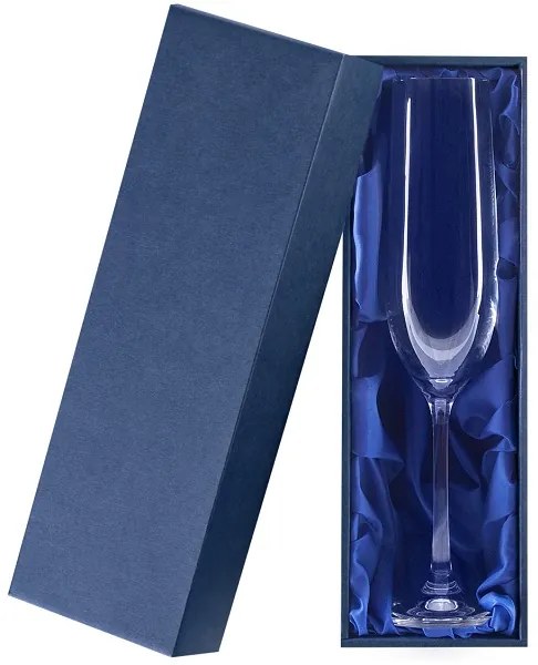 Darčeková krabička so saténom na 1 sektovou pohárik Výstielka: modrý satén