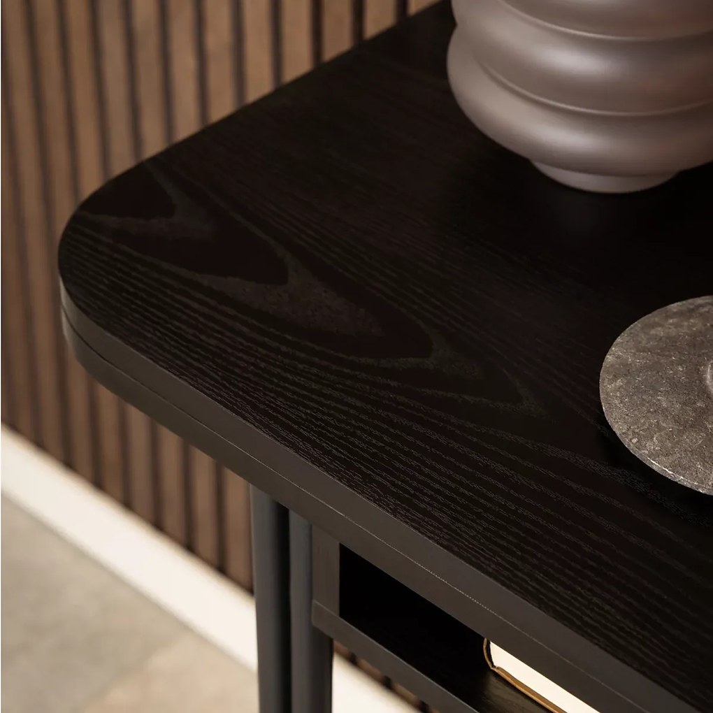 Rozkládací jídelní stůl Darlington 140 cm jasan černý