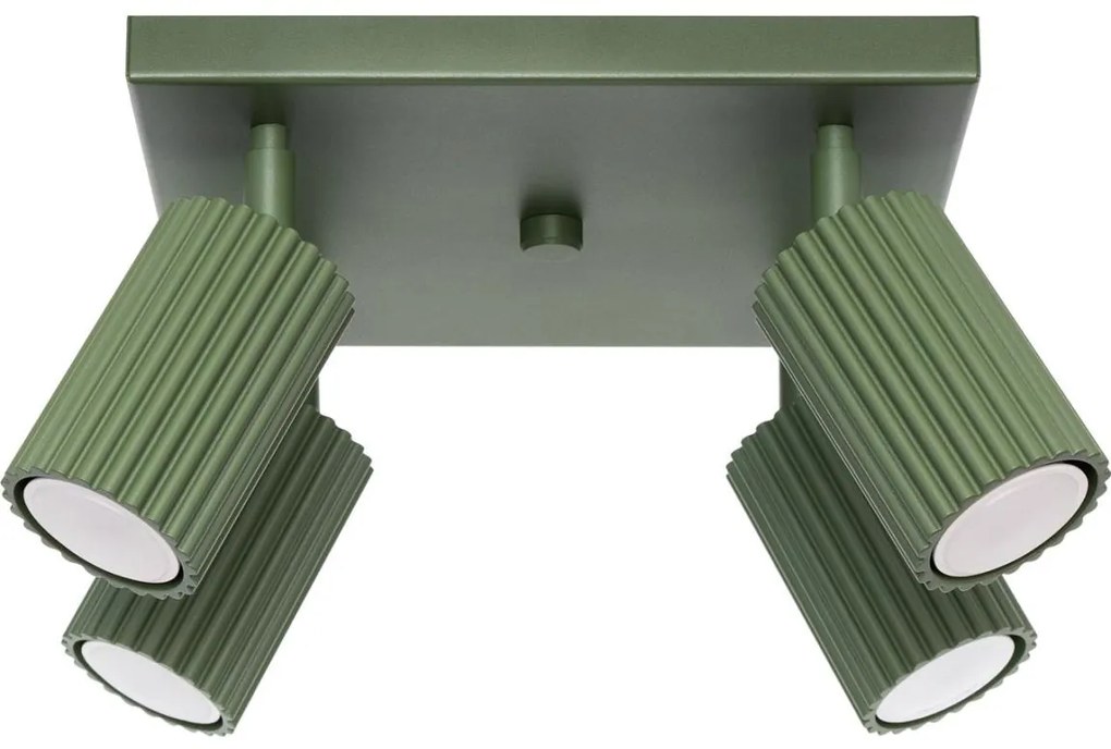 Sollux SL.1621 - Bodové svietidlo KARBON 4xGU10/10W/230V zelená