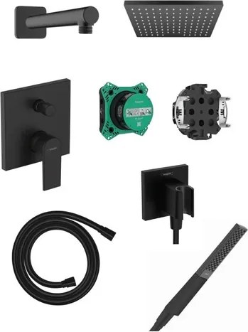 Sprchový systém Hansgrohe vrátane podomietkového telesa matná čierna HGBAL3