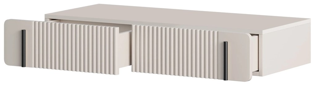Závesný toaletný stolík Malmi 100 cm - kašmírová / čierna