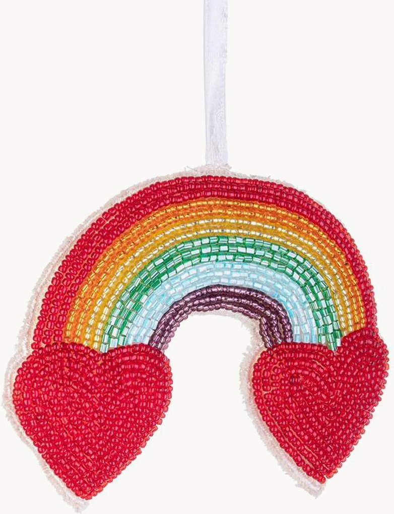 Bavlnené vianočné ozdoby Rainbow, 6 ks