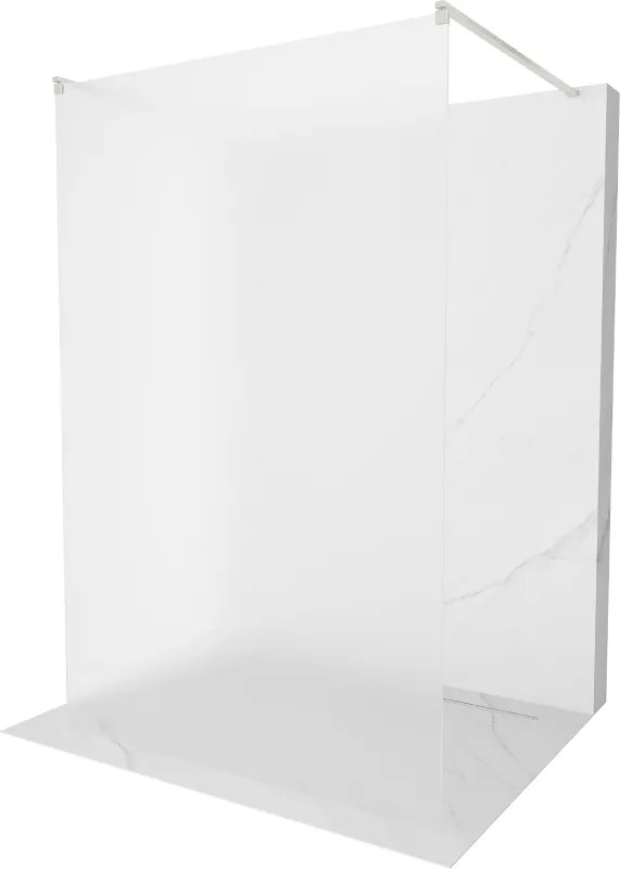 Mexen Kioto, sprchová zástena Walk-In 100 x 200 cm, 8mm sklo námraza, brúsená oceľ profil, 800-100-002-97-30