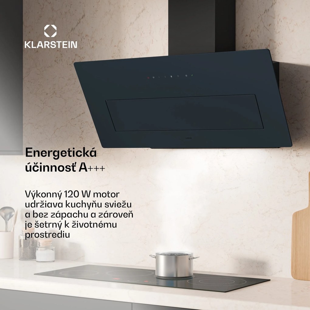 Klarstein SleekAir digestor, A+++, 717 m³/h, dotykové ovládanie, 90 cm
