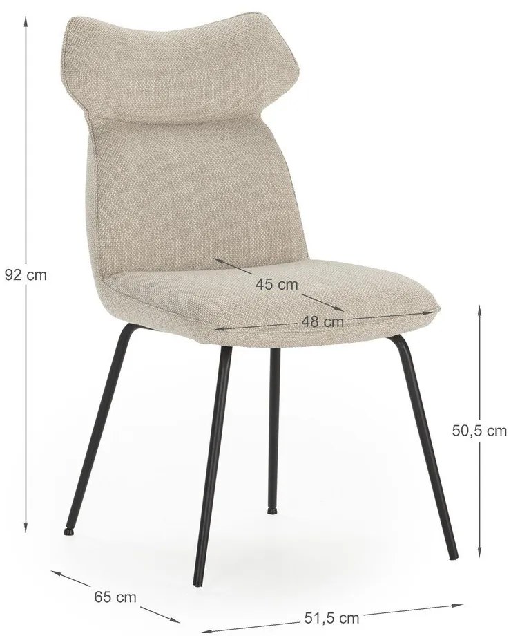 Béžové jedálenské stoličky v súprave 2 ks Dara – Marckeric