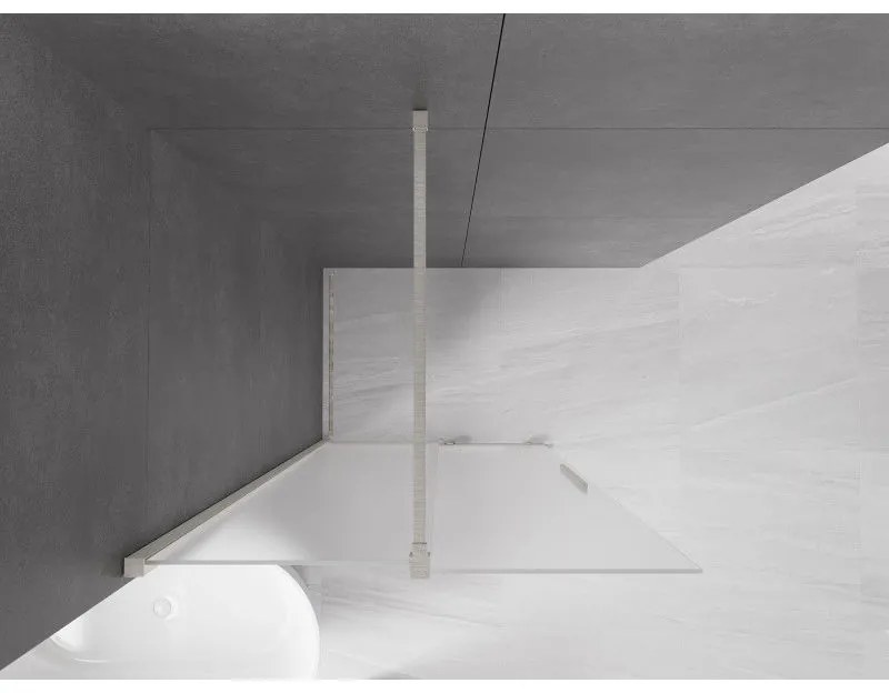 Mexen Velar, sprchová zástena s posuvnými dverami Walk-in 75 x 200 cm, 8mm sklo námraza, brúsená oceľ, 871-075-000-33-97