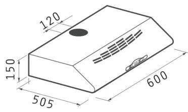 Pyramis 65041701 - Digestoř STANDARD HOOD 60 cm čierna