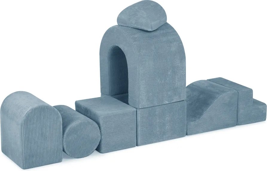 Ihrisko Zámok s bazénikom + 150 loptičiek (perleťové, strieborné), modrý prémiový menčester