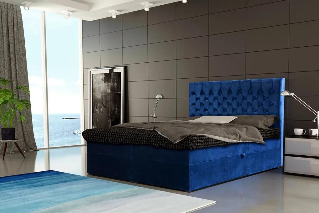Manželská posteľ Cynthia 180x200cm, modrá + matrace!