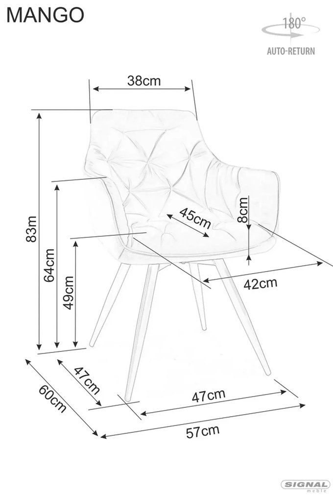 Sametové jídelní křeslo Mango olivové