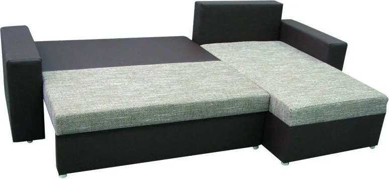 Rohová sedacia súprava Samba II, hnedá ekokoža/cappuccino tkanina