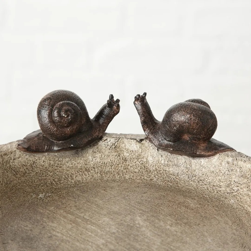 Napájadlo pre vtáky Snails, 6x21 cm, polyresín, béžová