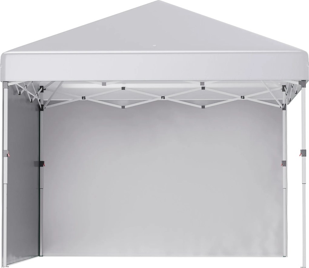 Outsunny Pavilón cca 3x3m, vodeodolný Stabilný Zimný Pop-up Skladací Pavilón s 2 Bočnými Stenami, UV 30+ Ochrana, Skladací Stan na Párty so Taškou, Zá