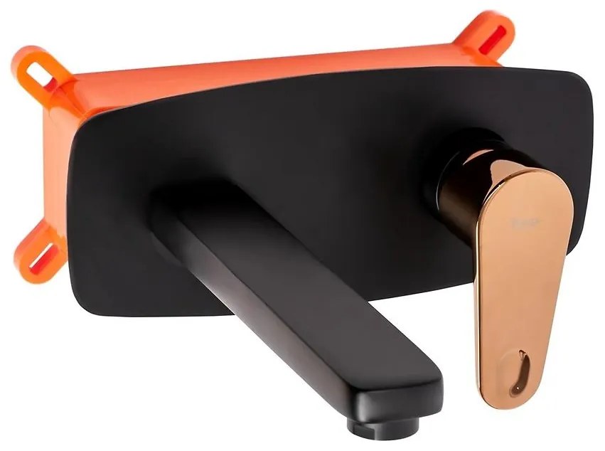 Podomietková umývadlová batéria Rea Mild čierna/ružové zlato + box