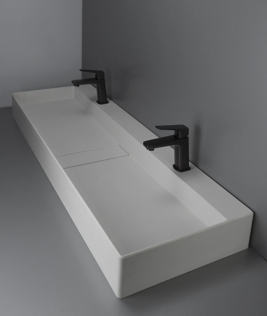 Deante Blur, granitové umývadlo na dosku 1000x400x120 mm, biela, DEA-CQB_AU1S