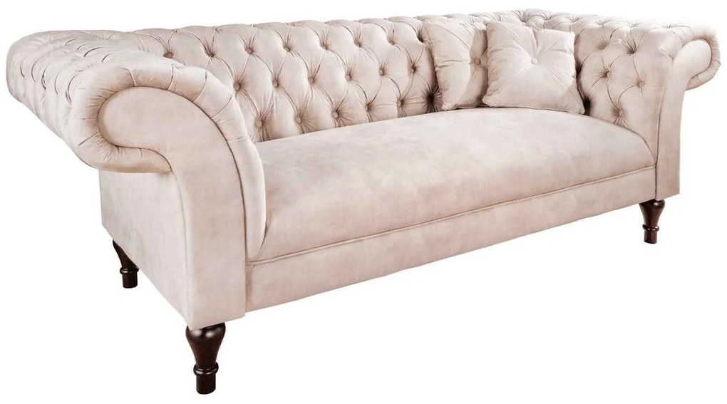 Dizajnová sedačka Rubby Chesterfield 225 cm šampanský zamat