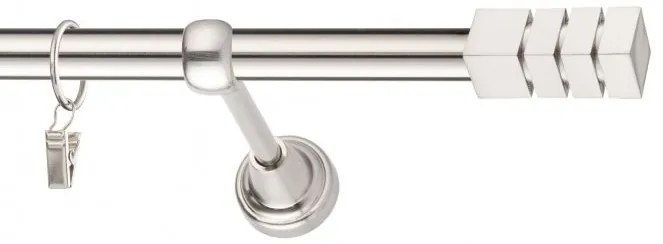 Dekorstudio Niklová jednoradová garniža NORDIC 19mm Dĺžka: 180cm, Typ uchytenia: Držiak modern, Typ príslušenstva: Krúžky tiché so štipcami