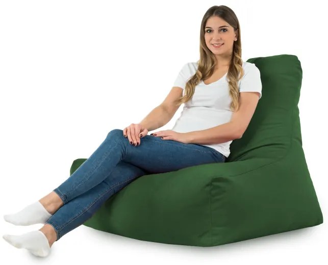 Kreslo Bali plyš tmavozelené