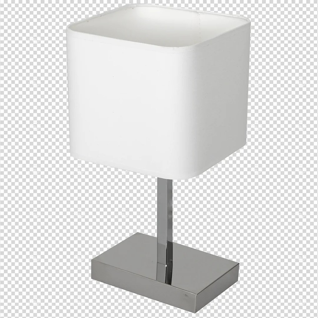 Stolná lampa Napoli, 1x biele textilné tienidlo, ch