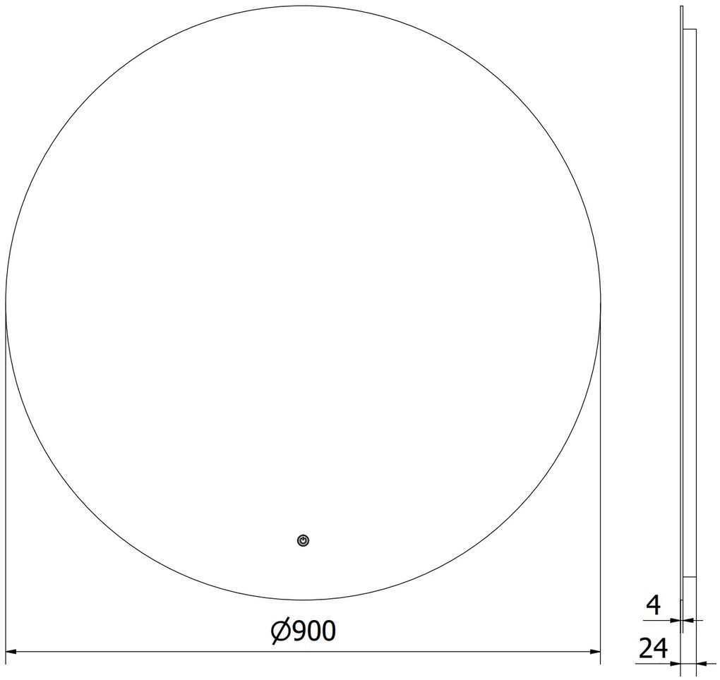 Mexen Erg, okrúhle LED podsvietené kúpeľňové zrkadlo 90 cm, 6000K, vykurovacia podložka proti zahmlievaniu, 9823-090-090-611-00