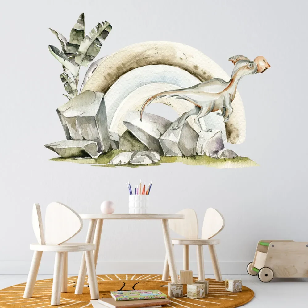 Nálepky na stenu - Dinosaurus a dúha