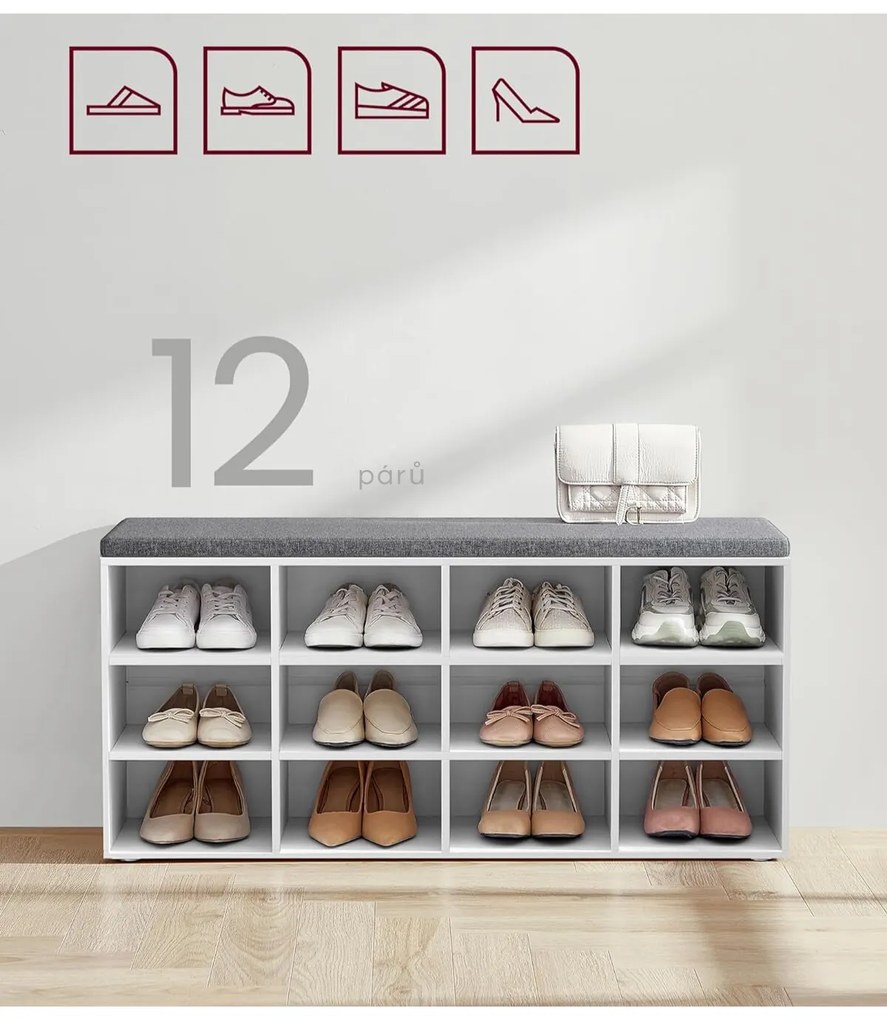 Botník Vasagle Endersen 104 cm biely