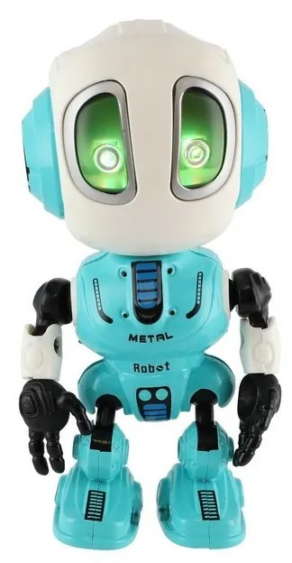 Teddies Robot ECHO opakujúci vety, 12 cm, kov, so zvukom a svetlom
