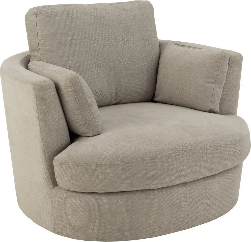 Šedé okrúhle kreslo Swivel Grey - 98*107*88cm